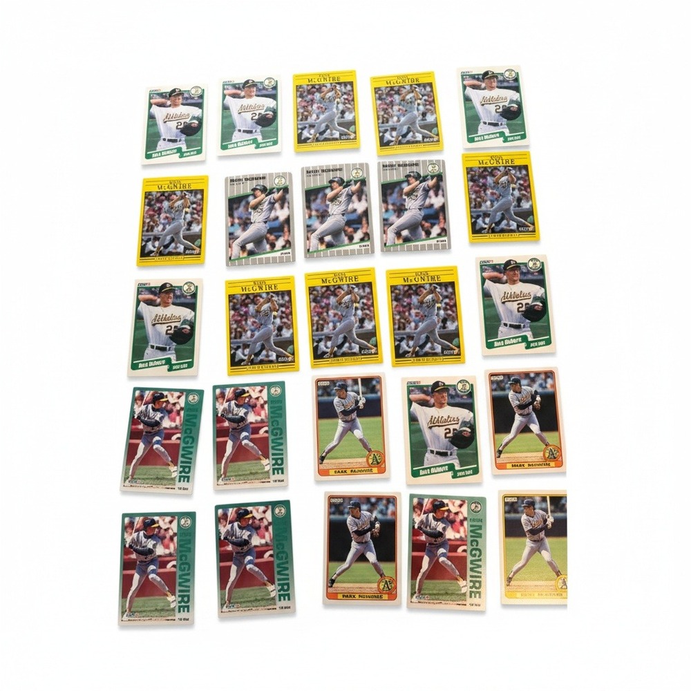 Mark McGwire Fleer Baseball Card Lot 25 Oakland A's Mixed Years Raw Vintage